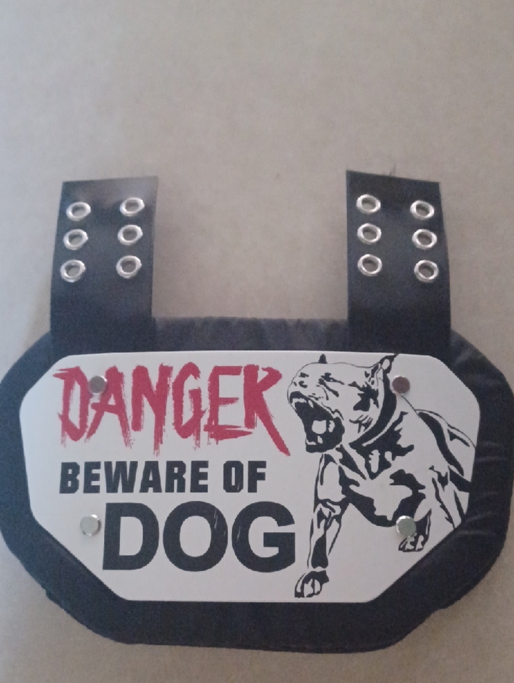 Danger Beware of Dog Protective Back Plate For Youth Tackle Football